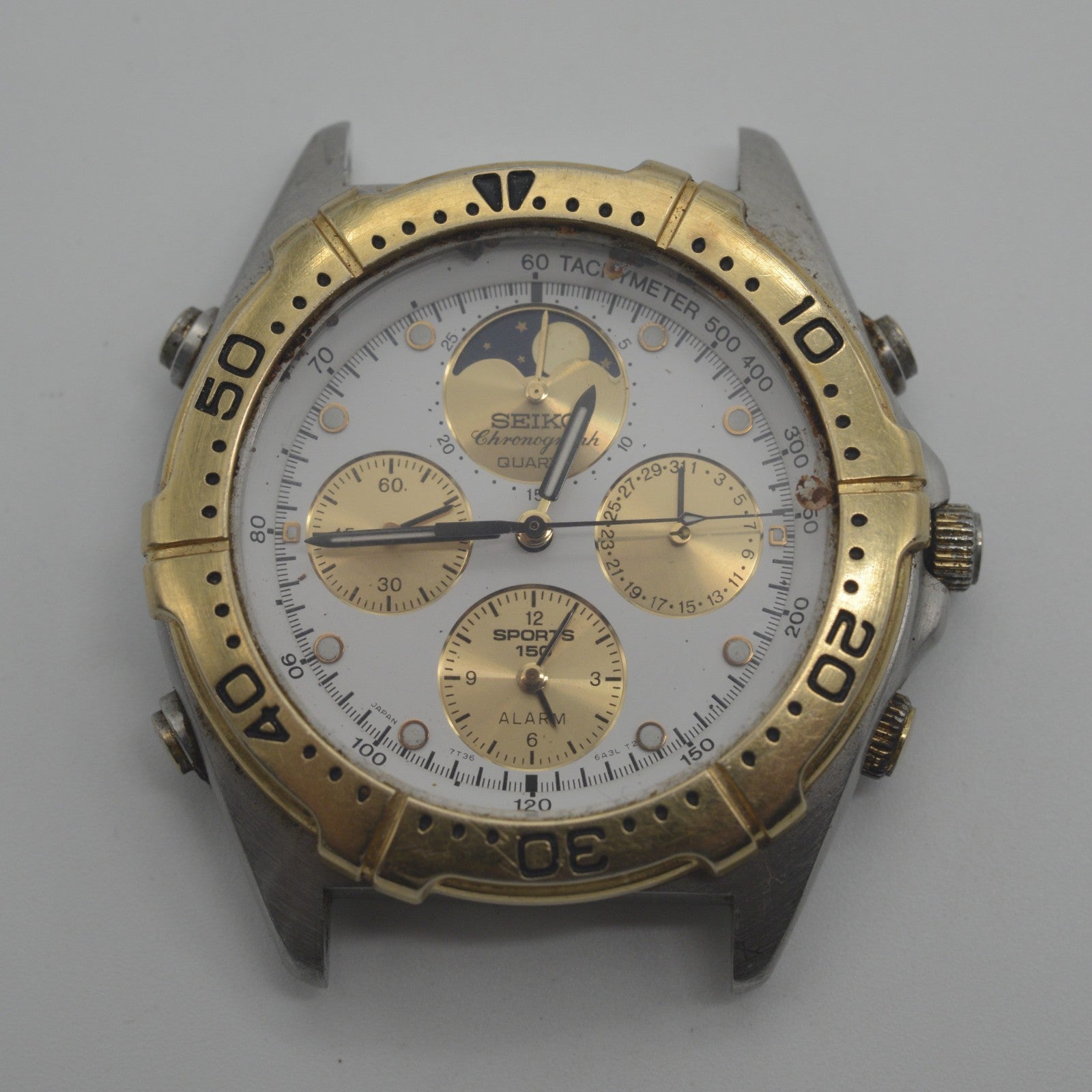 Seiko Watch Moonphase 42mm Not Working 7T36 6A40